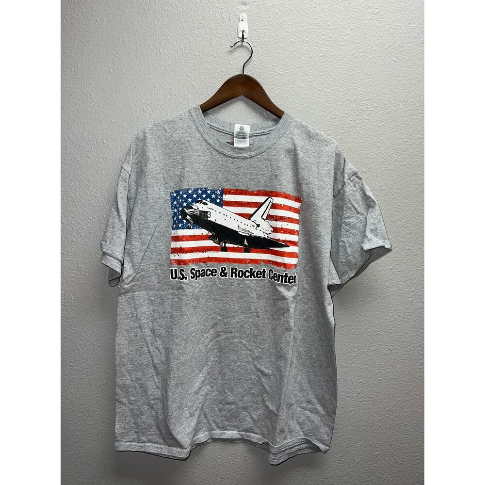 US Space & Rocket Center Shirt Rocketship America Gray Graphic Tee X-Large
